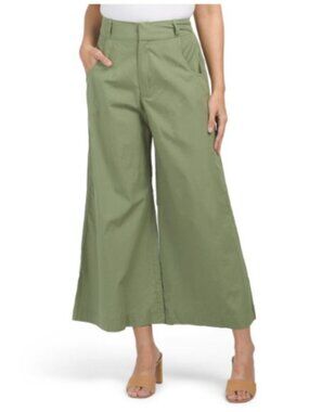 Free People Menorca Crop Wide Leg Cotton Pants Size 12